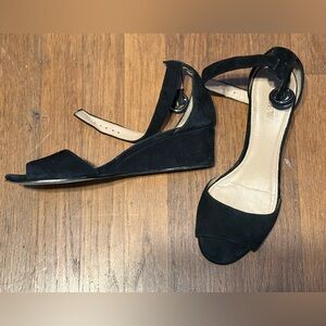 J. Crew Black Suede Wedge Heels